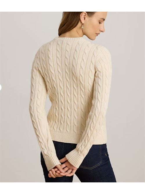 Cardigan in cotone a trecce LAUREN RALPH LAUREN | RALHAN-LONG SLEEVE-CARDIGAN.MASCARPONE CREAM
